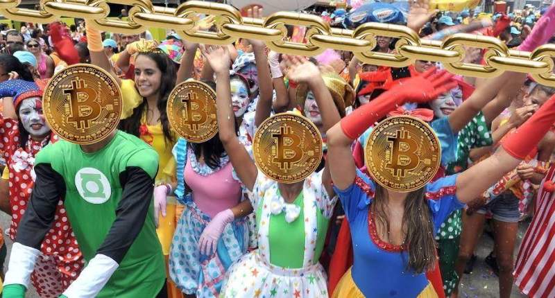 Imagem da matéria: Bloco Chain = Carnaval + Bitcoin