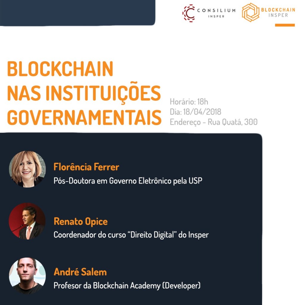 Imagem da matéria: Blockchain Insper Lança Evento: "Blockchain nas Instituições Governamentais"