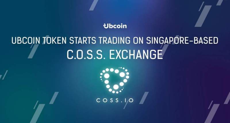 Imagem da matéria: Token Ubcoin começa a ser negociado na exchange de Singapura C.O.S.S