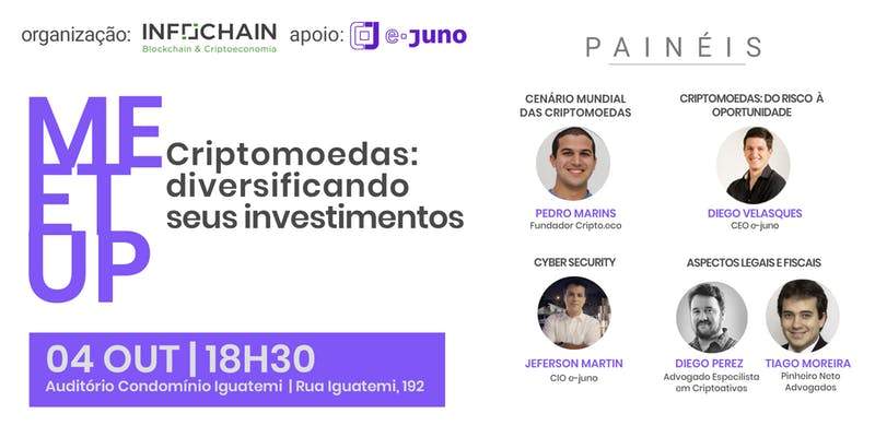 Imagem da matéria: Meet up da e-juno sobre criptomoedas em São Paulo: Diversificando investimentos