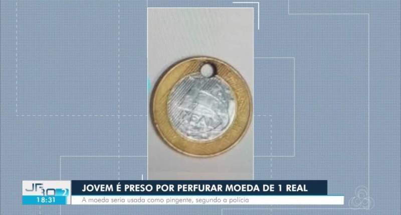 Imagem da matéria: Homem fura moeda de R$ 1 e é preso por polícia de Rondônia
