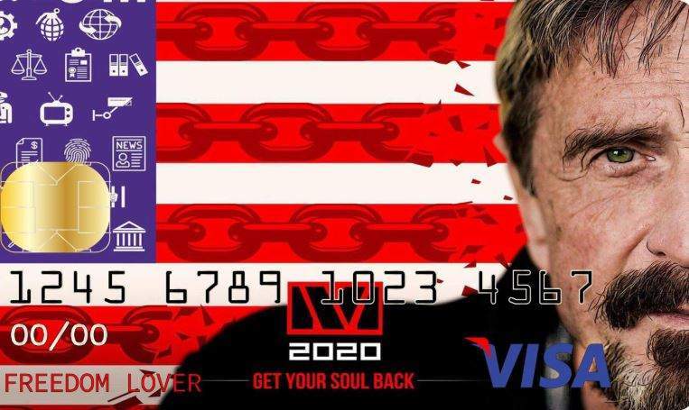 Imagem da matéria: John McAfee diz que vai criar cartão de crédito Visa para quem tem Bitcoin