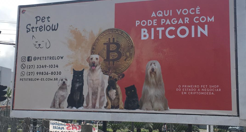 Imagem da matéria: Pet Shop do Espírito Santo que aceita bitcoin faz anúncio em outdoor