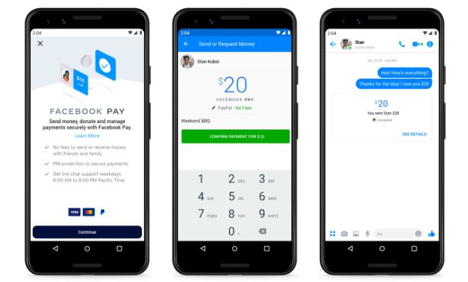 Imagem da matéria: Facebook lança sistema de pagamento para ser usado no Messenger, Instagram e WhatsApp