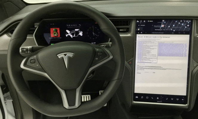 Imagem da matéria: Programador usa carro da Tesla para rodar node de Bitcoin
