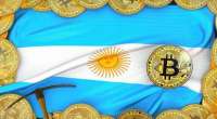 Moedas de bitcoi sb bandeira da Argentina