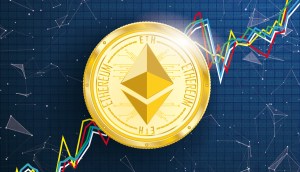 moeda de ethereum À frente de gráfico de mercado