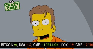 Imagem da matéria: Episódio dos Simpsons mostra bitcoin com preço infinito e Gamestop a US$ 1 trilhão