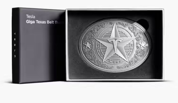 Imagem da matéria: Tesla vende fivela de cowboy, quadriciclo e "cyber apito" por Dogecoin