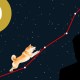 ilustração de cão shiba inu escalando gráfico no céu escuro em rumo à lua de Doge