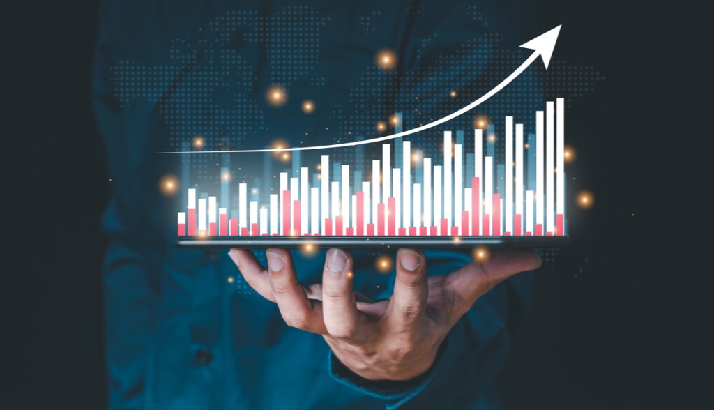 Imagem mostra alta em um gráfico
