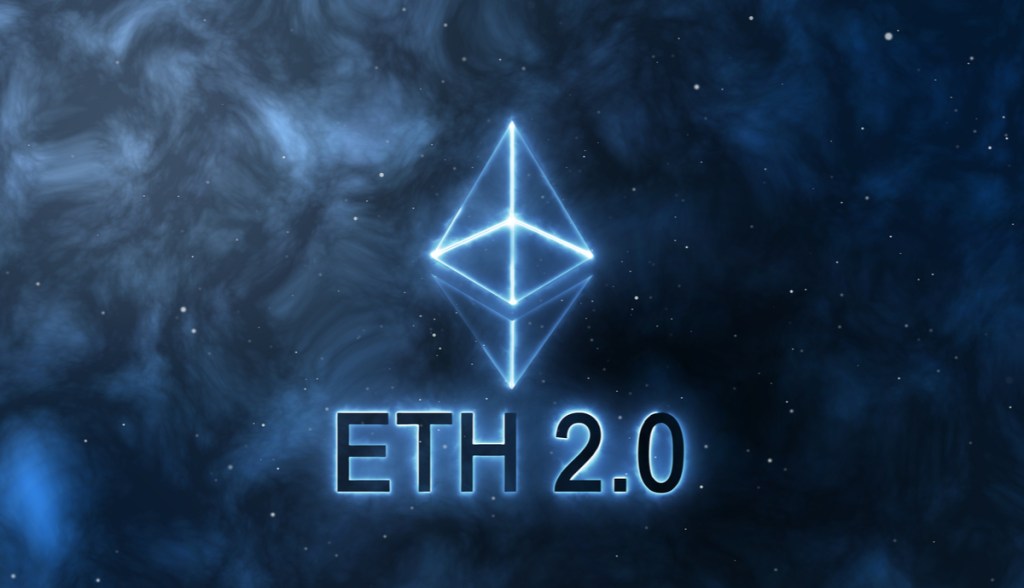 Logo da criptomoeda Ethereum com fundo preto