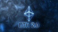Logo da criptomoeda Ethereum com fundo preto