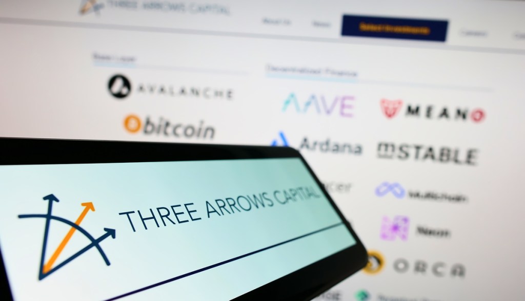 Tela de computador mostra logo da Three Arrows Capital