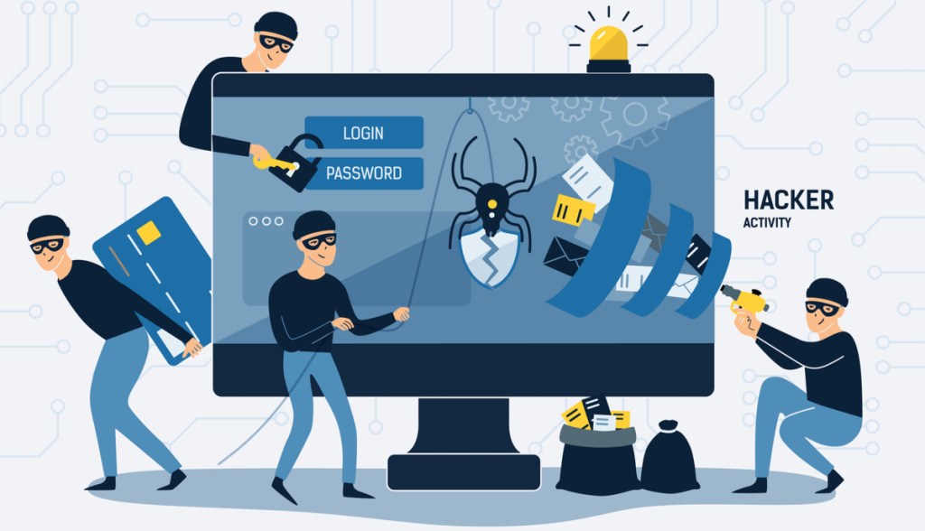 ilustração de invasão de computador
