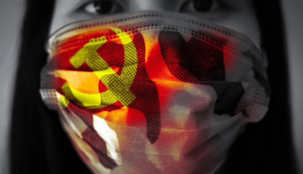 Mordaça com a bandeira da China