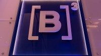 Placa com o logotipo da b3