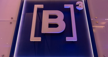 Placa com o logotipo da b3