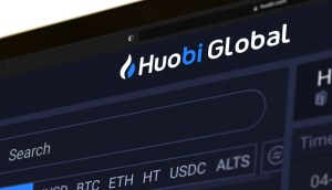 Tela com logo da Huobi