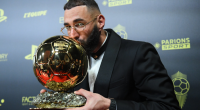 Benzema, vencedor da cerimônia Bola de Ouro de 2022