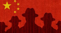 Sombra de espiões com a bandeira da China