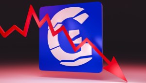 Logotipo da Genesis com seta apontando para baixo