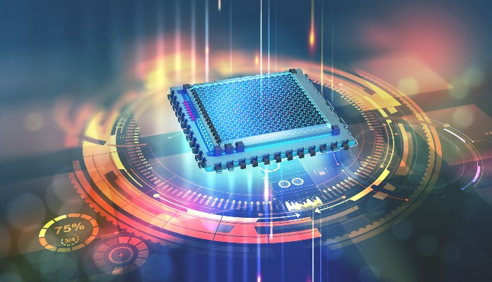 Ilustração de chip ultramoderno