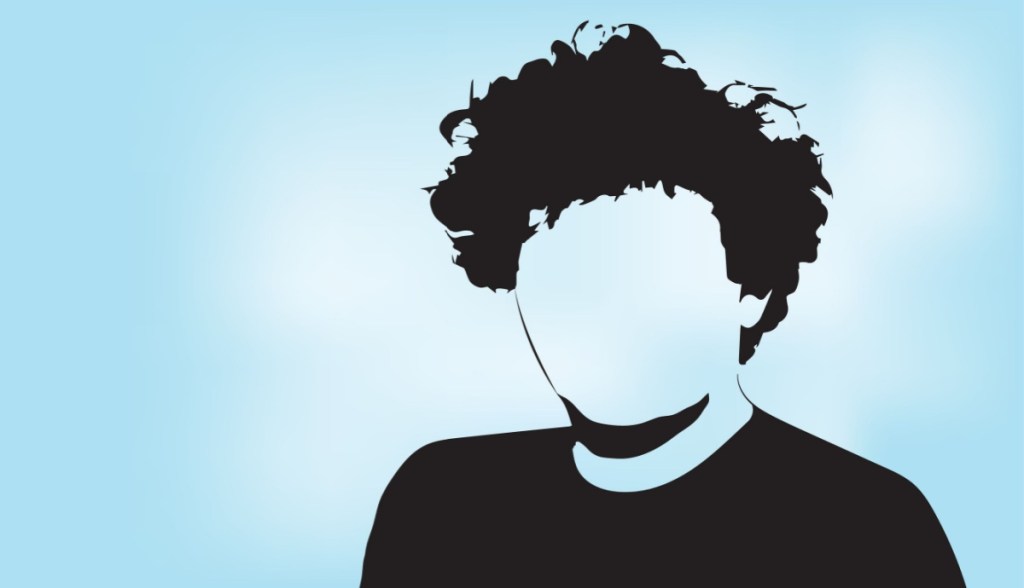 Desenho com a silhueta de Sam Bankman-Fried