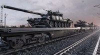 Tanques russos em trem