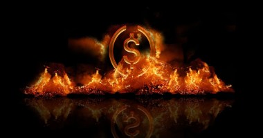 simbolo da usd coin USDC em chamas
