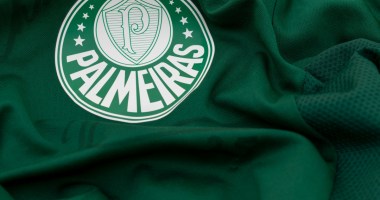 Camisa verde com logotipo do Palmeiras e oito estrelas