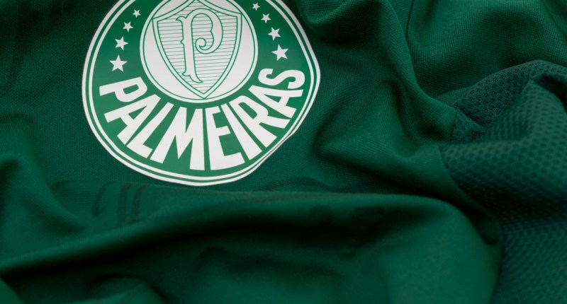 Camisa verde com logotipo do Palmeiras e oito estrelas