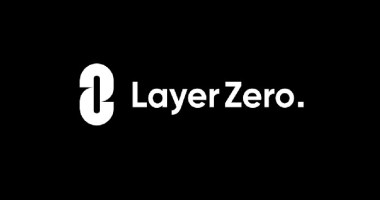 Logotipo da LayerZero em branco no fundo preto