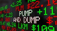 Termos pump and dump em destaque em tela de mercado financeiro