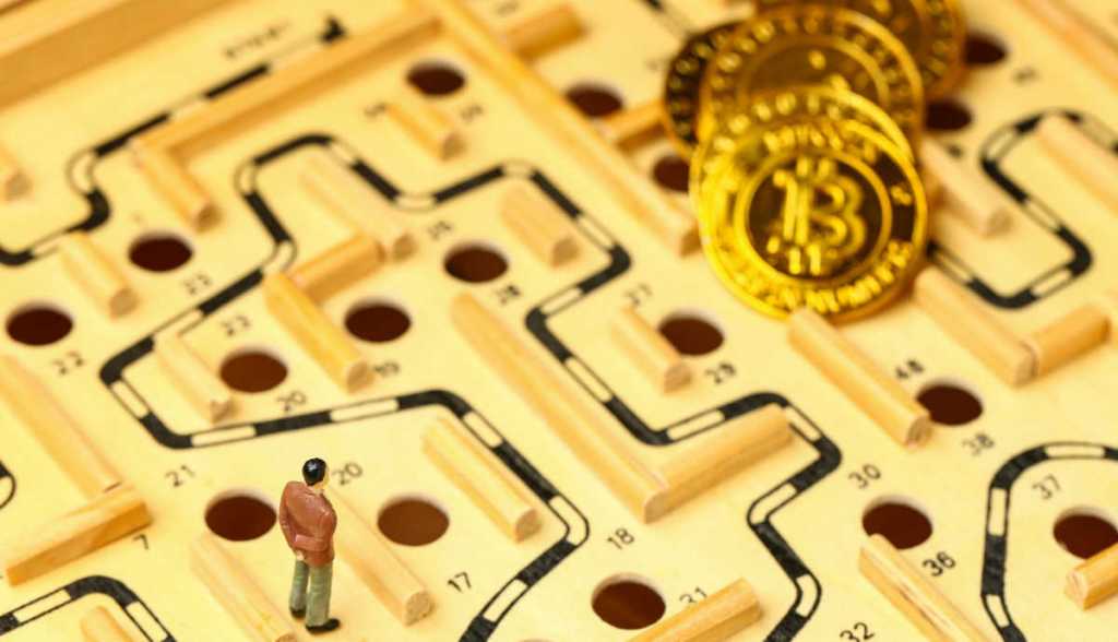 bitcoin, jogo, labirinto