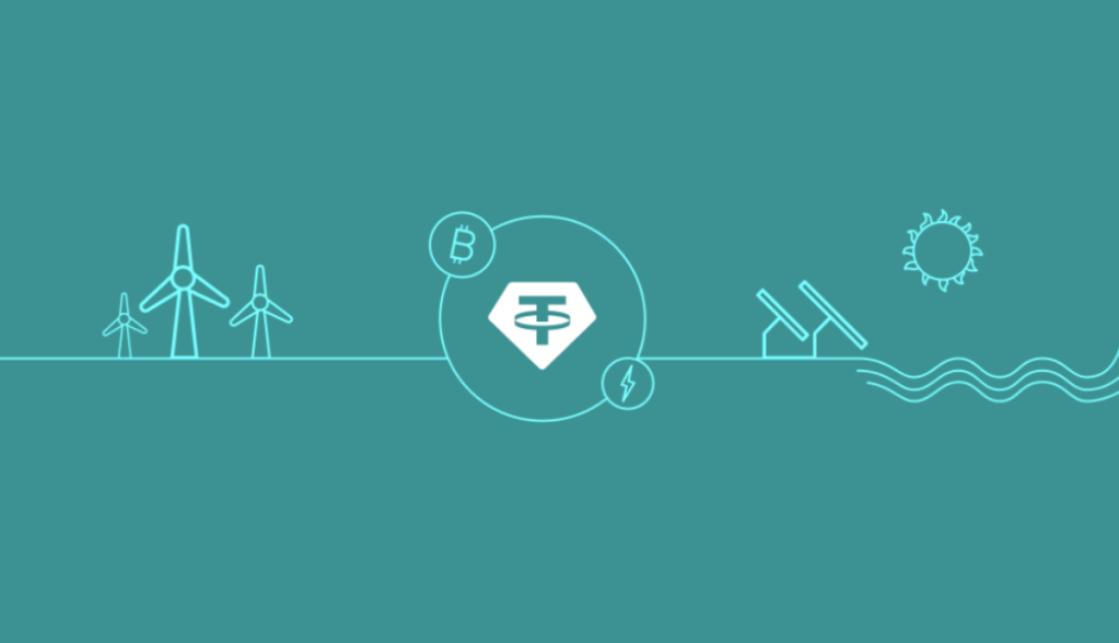 Banner da Tether investindo em mineração de bitcoin e produção de energia renovável
