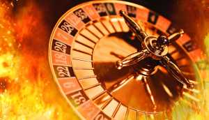 roleta de cassino em um fogo ardente