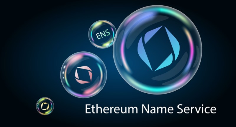 Arte com logo da Ethereum Name Serviçe