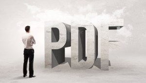 Homem olha para letras P, D e F, formadas por areia-ao fundo um céu ceinzento