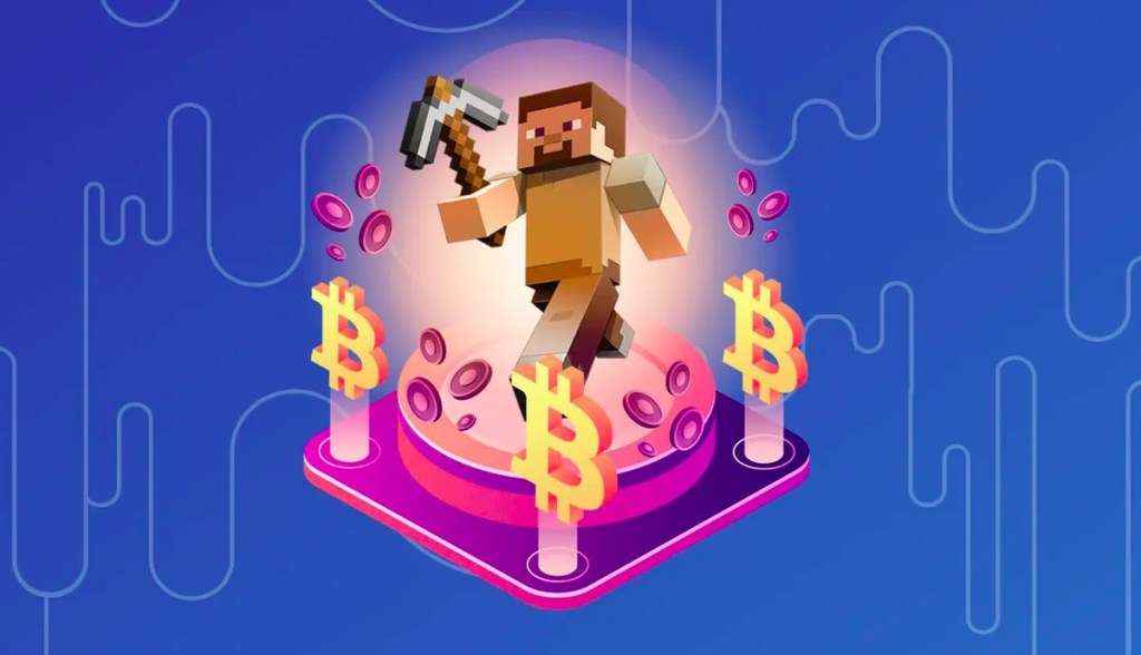 Ilustração de Bitcoin game Minecraft