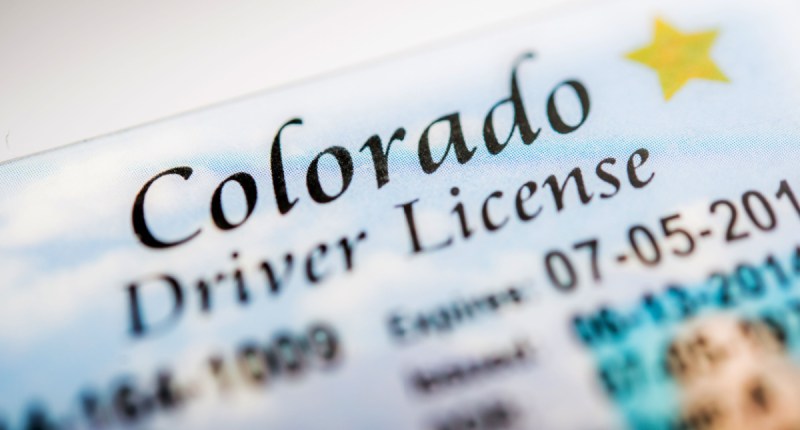 Recorte de imagem de carteira de motorista -Colorado Drive Licence EUA