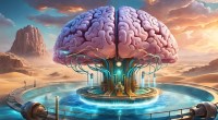 ilustração de um cérebro plugao em uma fonte de água-Criação Decrypt por AI