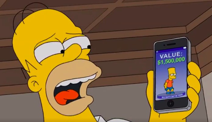 Homer Simpson se assusta ao ver NFT do filho Bart