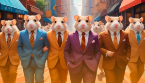 Ilustração de vários hamsters lado a lado vestidos de paletó e gravata