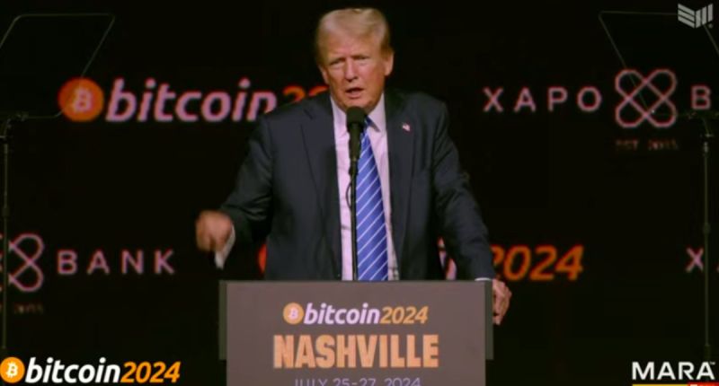 Donald Trump durante Bitcoin Conference 2024