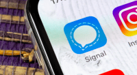 Celeular mostra ícones de apps de mensagem, com destaque para Signal e Instragram