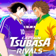 Ilustração do jogo telegram Capa Captain Tsubasa mostra dois jogadores frente a frente