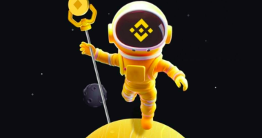 Ilustração do austronauta Moonbix jogo da Binance no Telegram