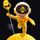 Ilustração do austronauta Moonbix jogo da Binance no Telegram