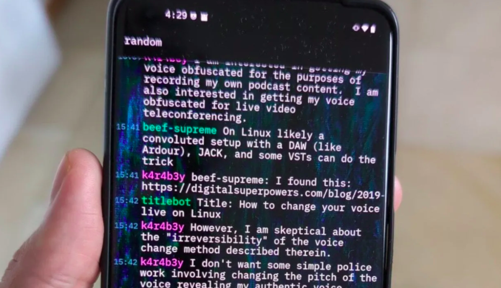 Tela do DarkIRC chat